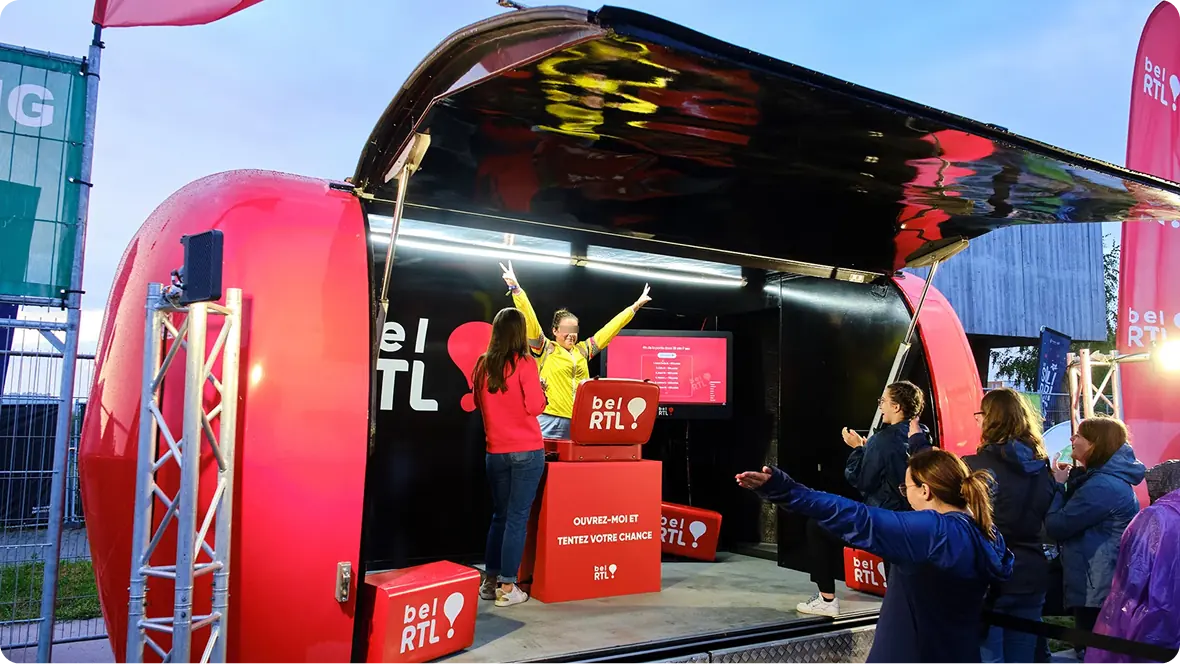 The bel RTL airstream game at an event
